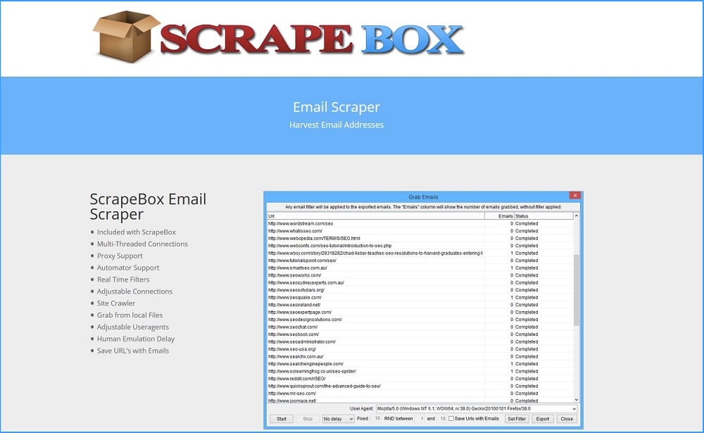 ScrapeBox 电子邮件爬取器