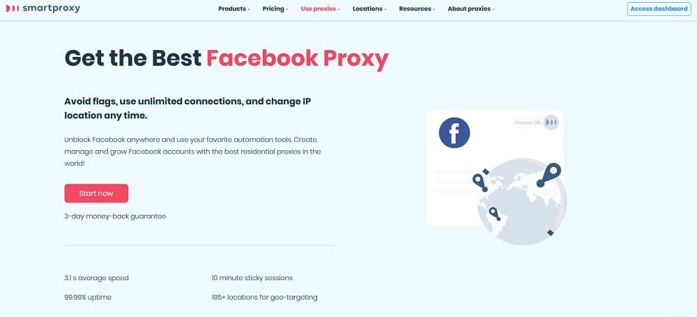 用于 Facebook 代理的 Smartproxy