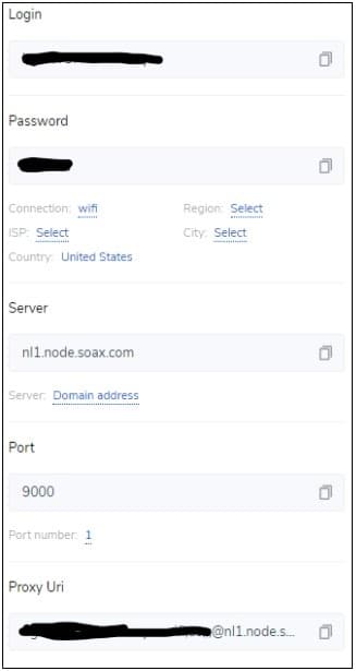 Soax IP authentication