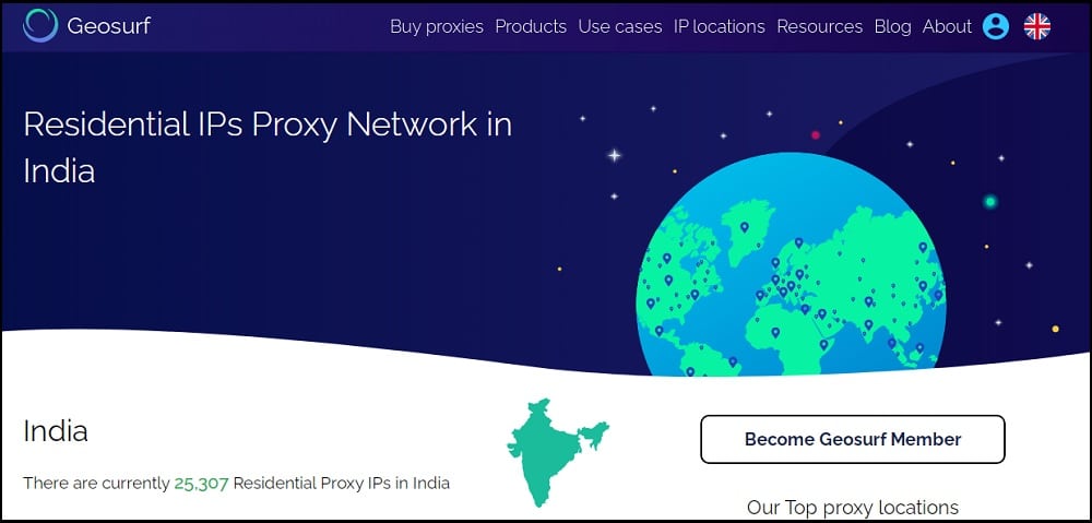 Geosurf Proxies Location in Indian