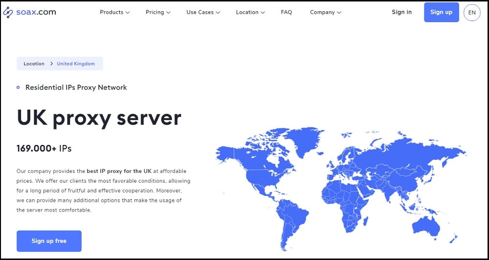 Soax Location in UK