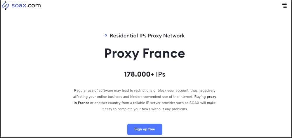 Soax Proxies Location in France