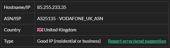 Thesocialproxy ip2 isp test