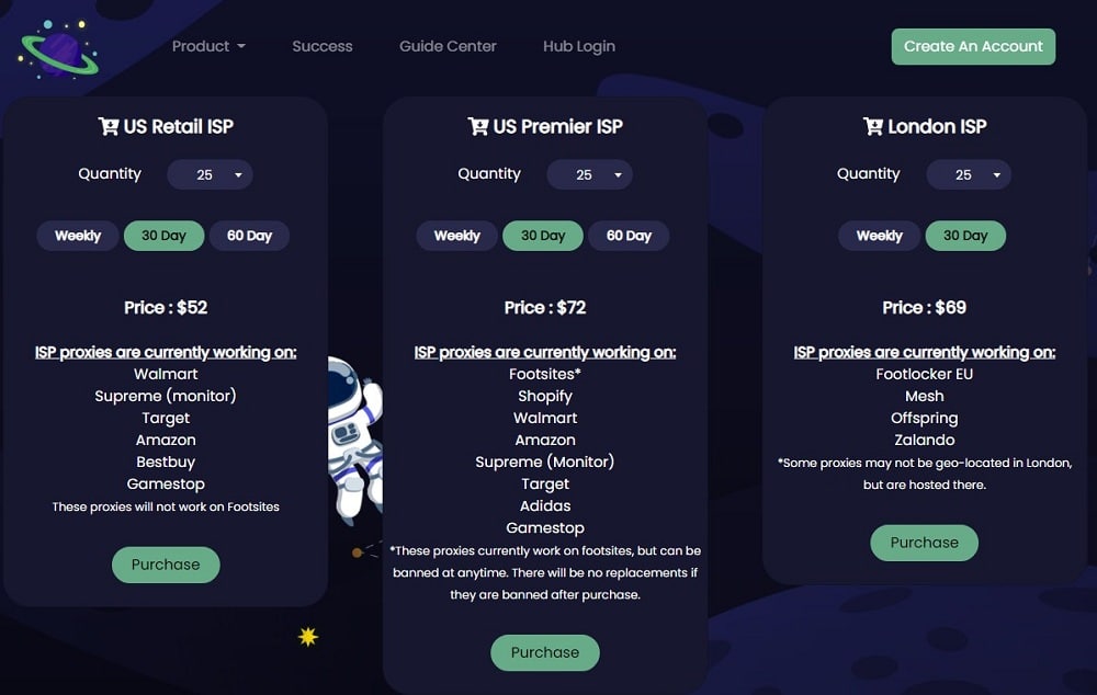 Space Proxies Datacenter Proxies Plan