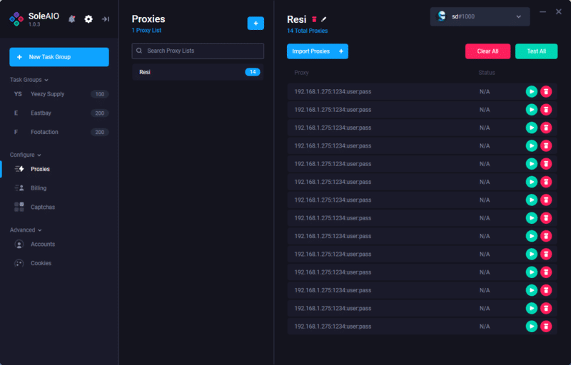 支持 Solo AIO 的代理配置