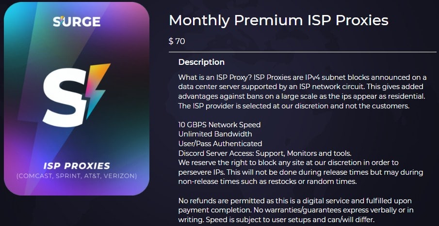 Surge Proxies Residential Plan