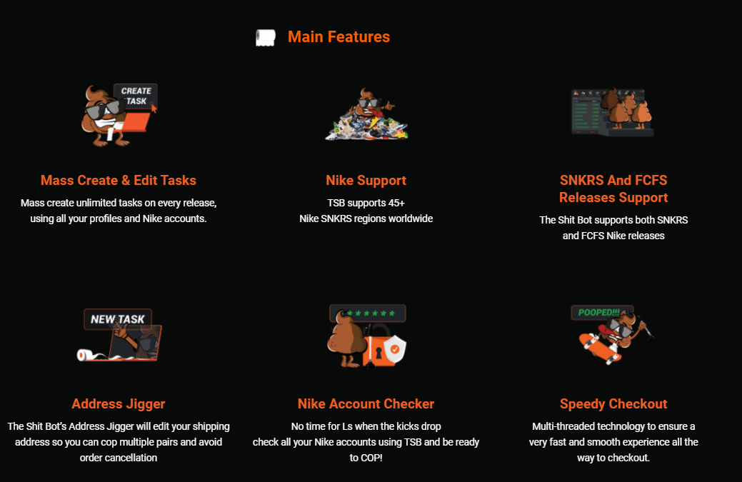 theshitbot main features