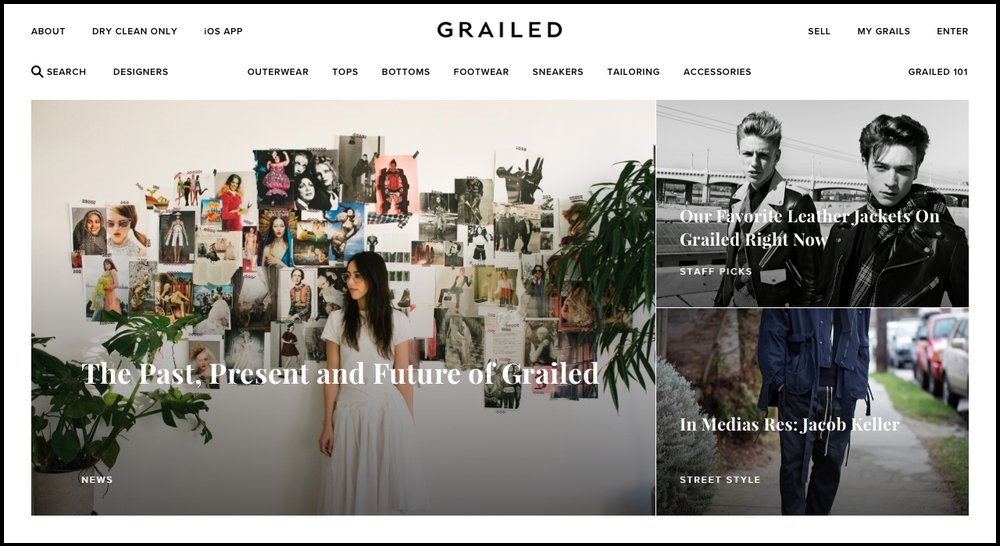 Grailed Homepage