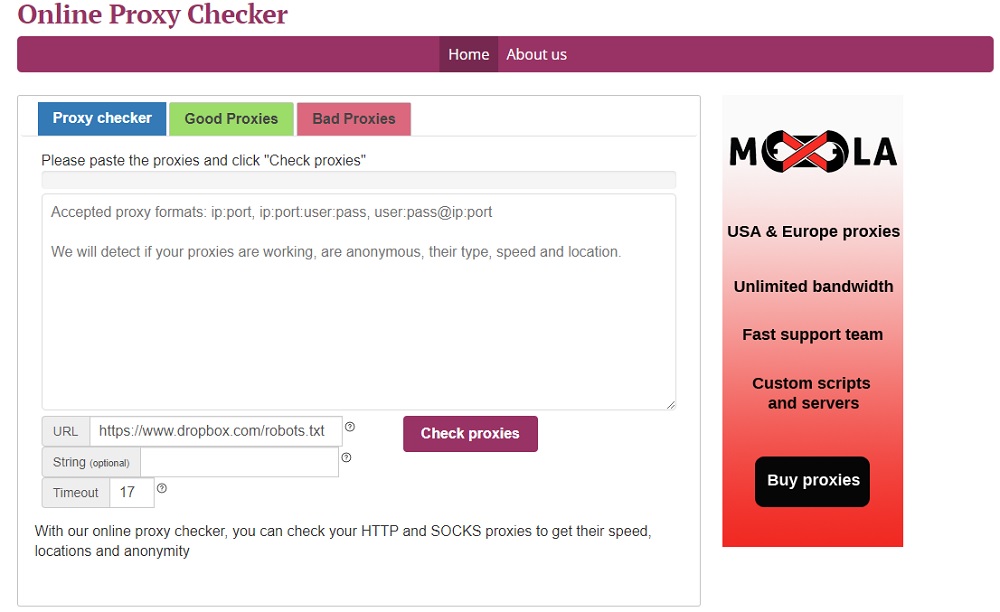 My Proxy Checker overview