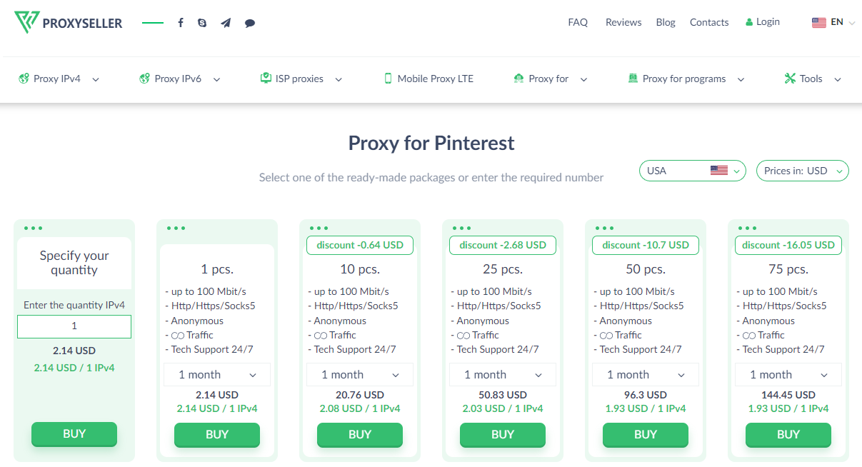 Proxy-Seller for Pinterest