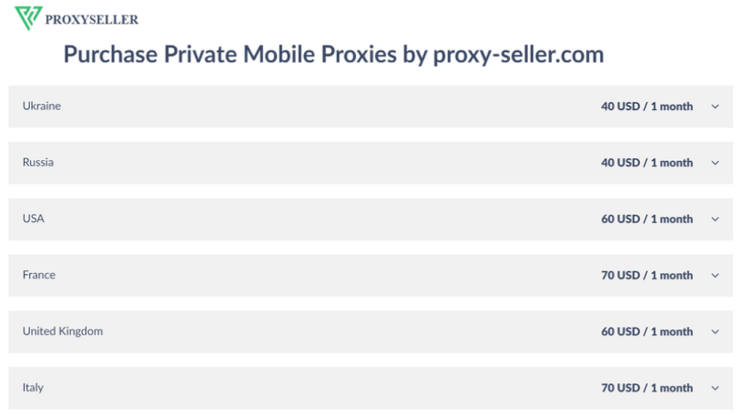 Proxy Seller mobile proxies
