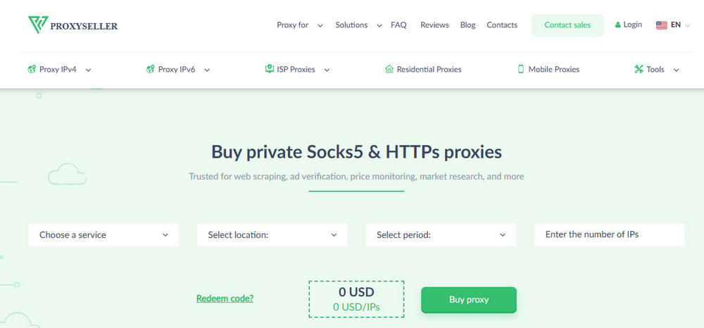 Proxy-Seller new homepage