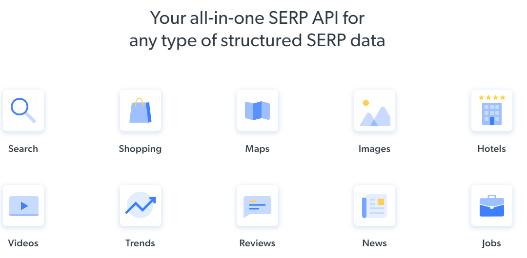 用于任何类型结构服务器数据的 SERP API