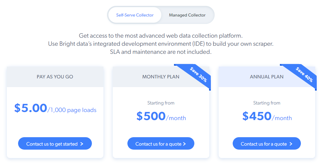Self-Serve Collector plan