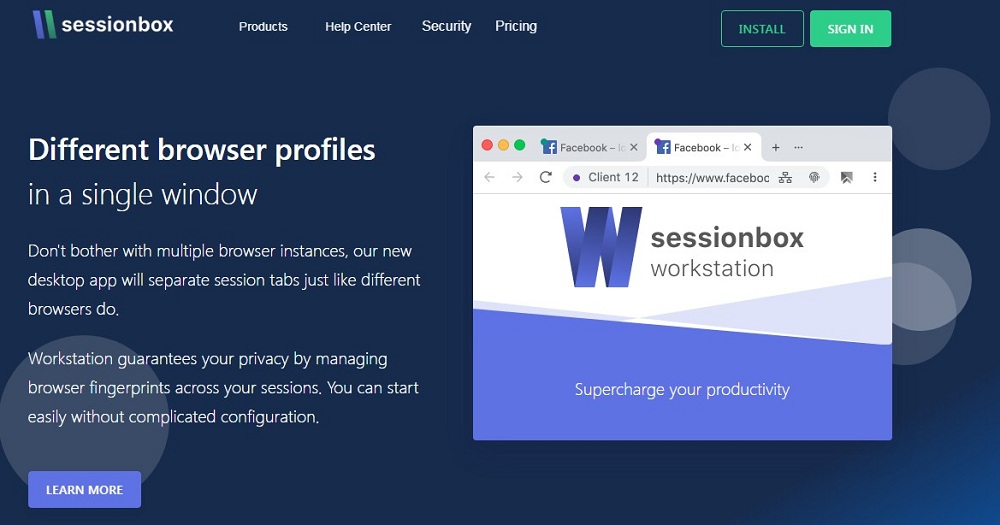 Sessionbox Homepage