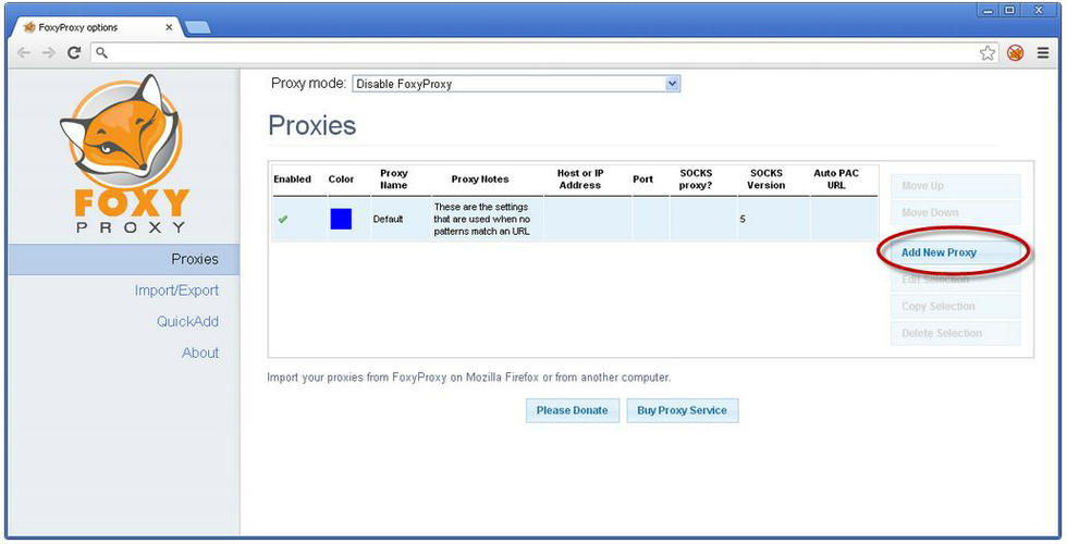 Setting Up Proxies with FoxyProxy2