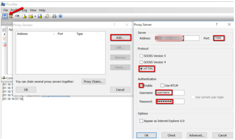 Setting up Proxies with Proxifier