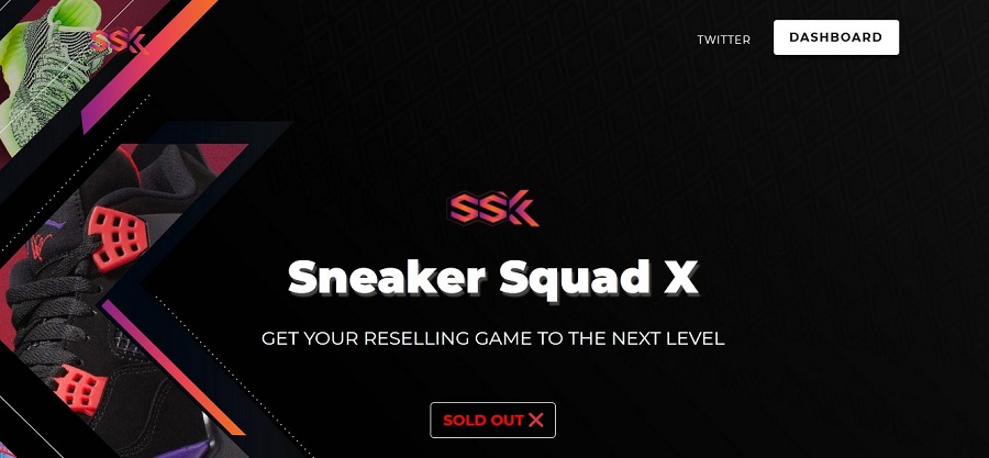 Sneaker Squad X homepage