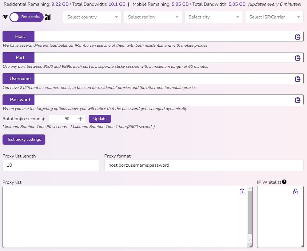 ProxyEmpire Authenticate