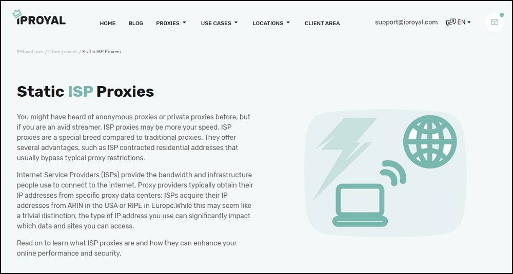 IPRoyal for ISP Proxies