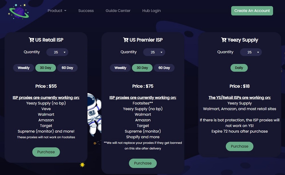 Space Proxies for ISP Proxies