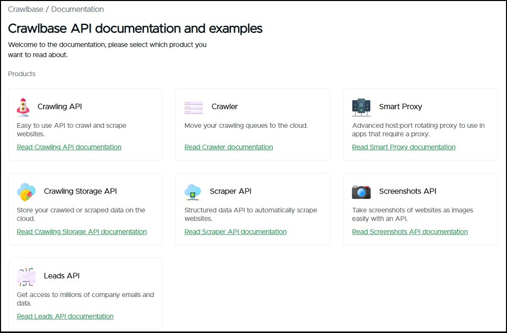 Crawlbase API 文档和示例