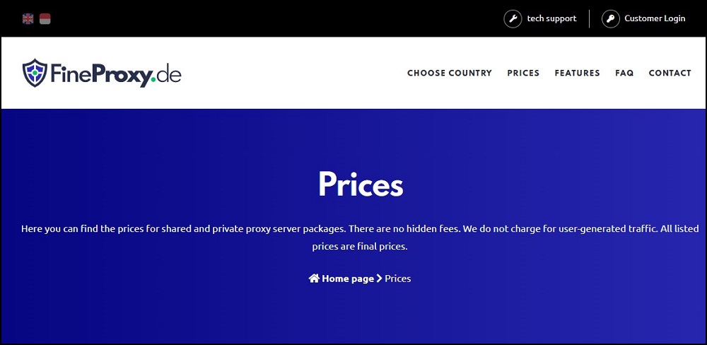 Fineproxy.de Price and Plan