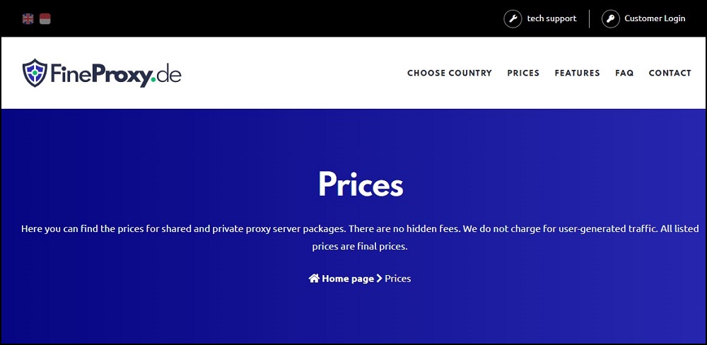 Fineproxy.de 价格和计划