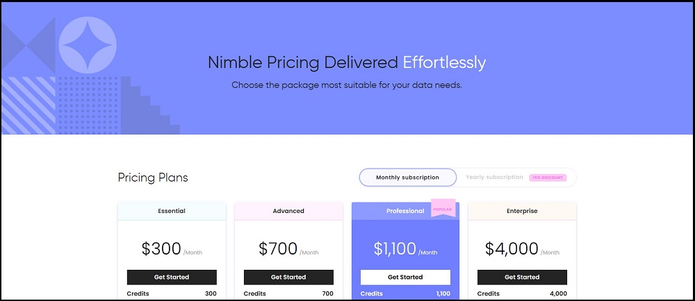 Nimbleway Pricing and Plan