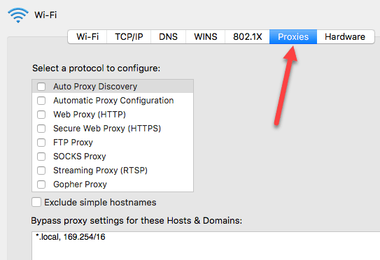 Check the proxy information