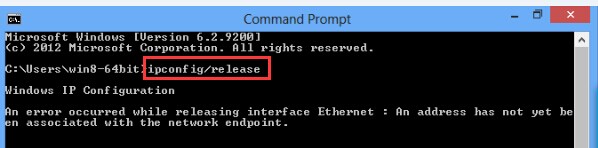The first command is ipconfig release