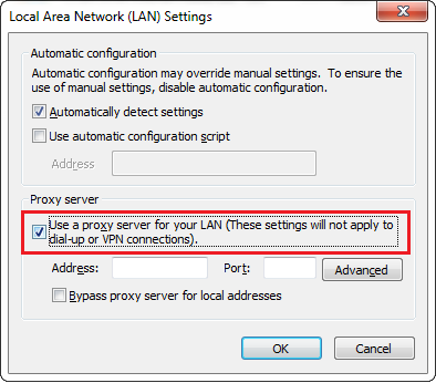 Use proxy server for your LAN