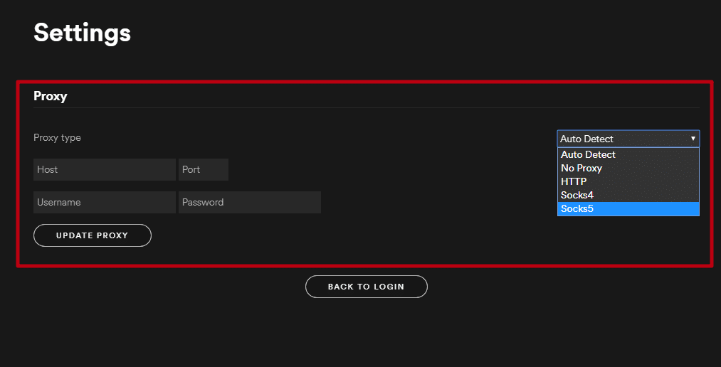 How to configure a proxy on Spotify for Desktop