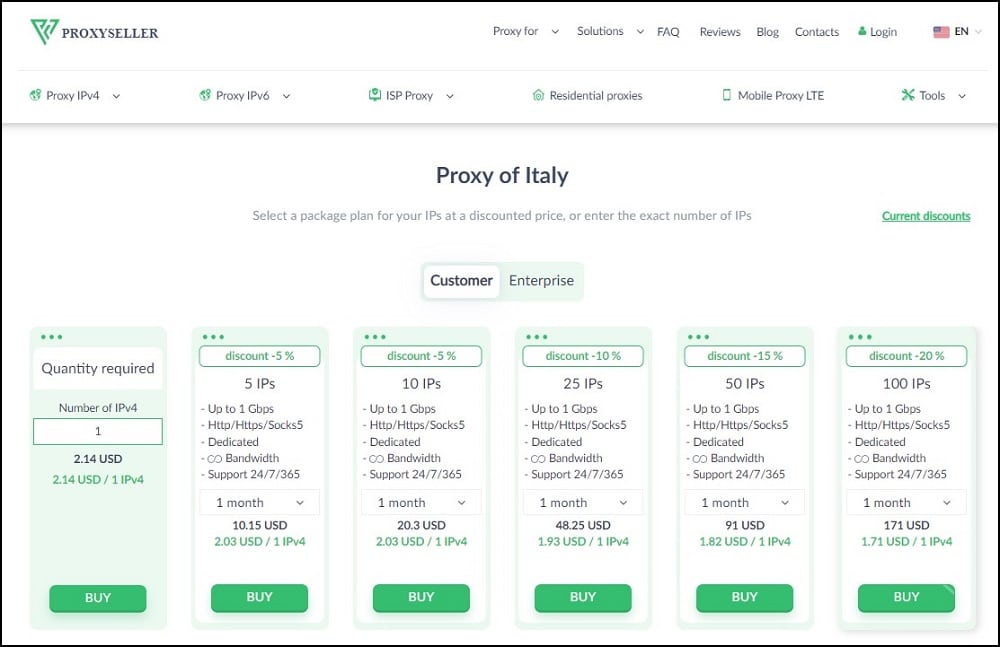 Proxy-Seller for Italy