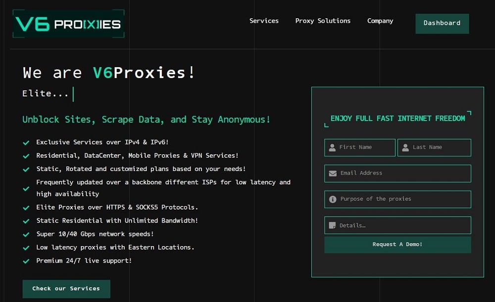 V6Proxies for top IPv6 Proxies