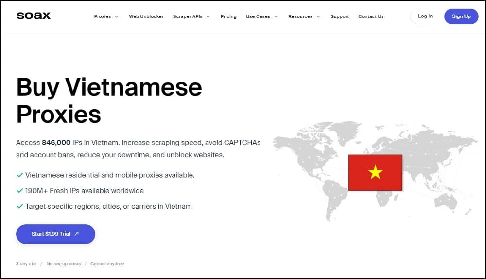 Soax for Vietnam Proxies