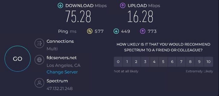 Dataimpulse ip 3 speed test