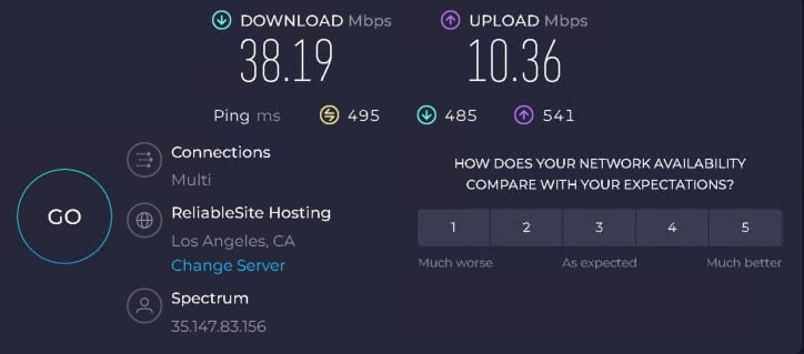 Dataimpulse ip 9 speed test.