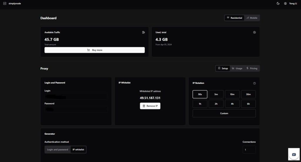 SimplyNode Dashboard