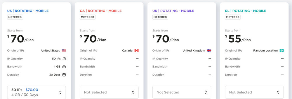 Live Proxies Rotating Mobile Proxies Price