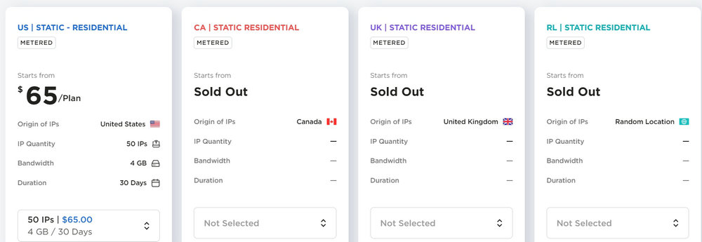 Live Proxies Static Residential Proxies Price