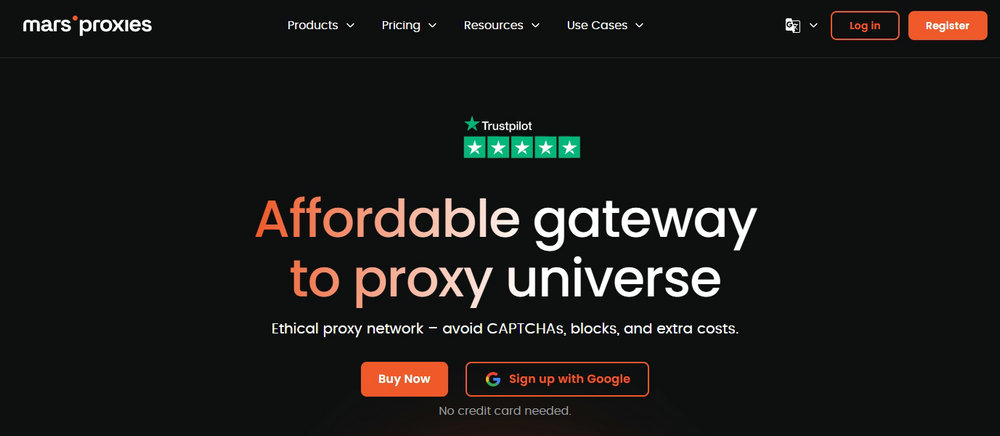 MarsProxies Homepage